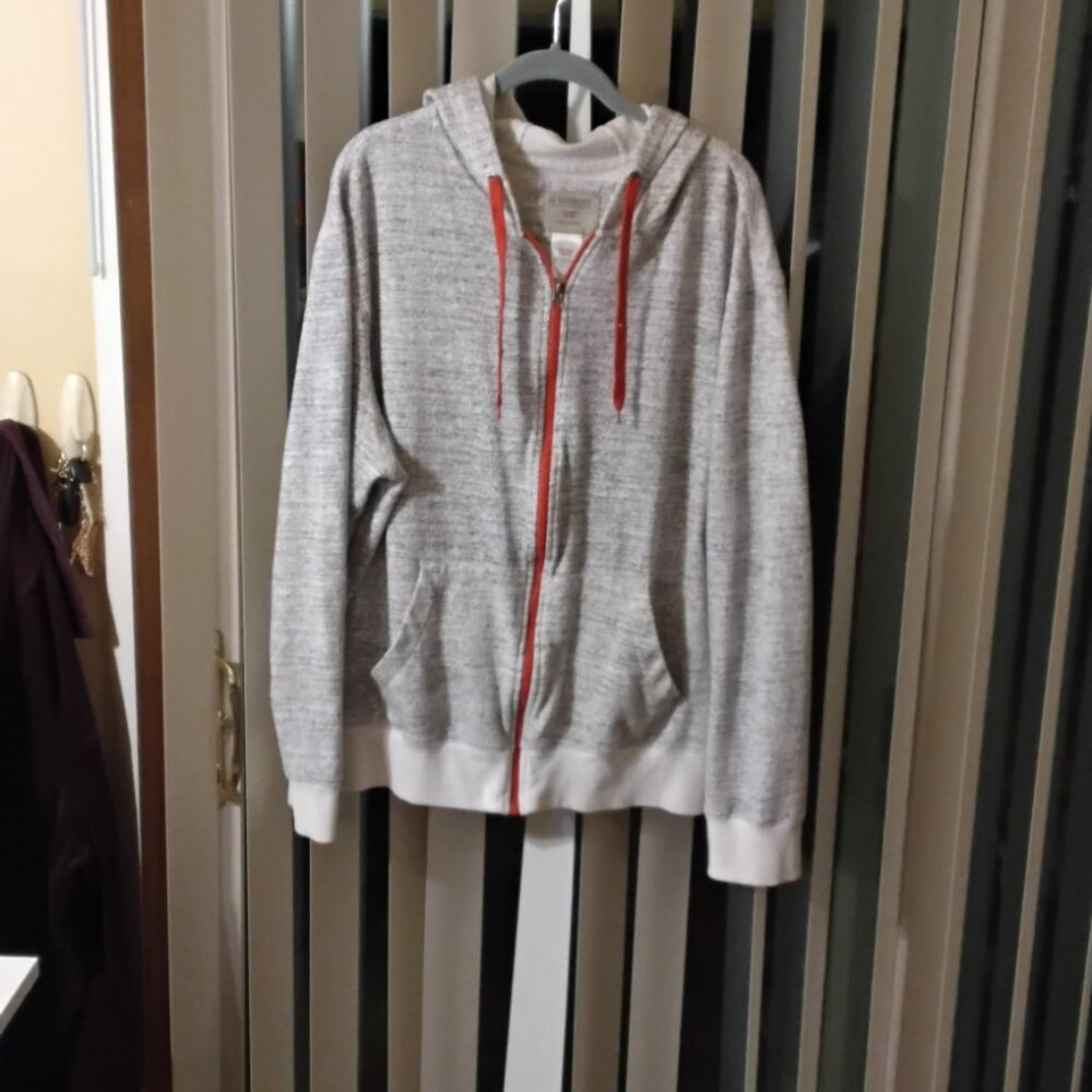 No Boundaries Heather Gray Hooded Swear Jacket SZ 2XL (50-52)